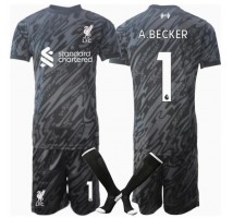 Liverpool Alisson Becker #1 Bramkarskie Koszulka Podstawowa dzieci 2024-25 Krótki Rękaw (+ krótkie spodenki)